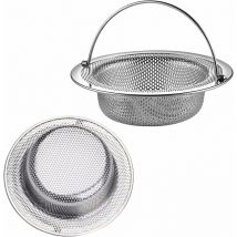 Csparkv - 11 x 3 x 8 cm), lot de 2 passoires d'évier avec poignée en acier inoxydable, grille d'évier de cuisine, bouchon d'évier de cuisine, filtre