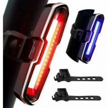110 Lumens Feu Arrière Vélo Puissant, Lampe Vélo LED Rechargeable USB avec 5 Modes Fixe / Flash