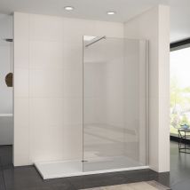 Elegant - 1100mm Frameless Wet Room Shower Screen Panel 8mm Easy Clean Glass Walk in Shower Enclosure