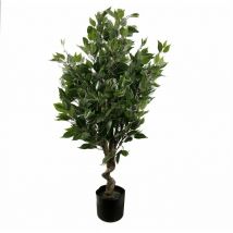 Leaf - 110cm Artificial Evergreen Twist Ficus Tree