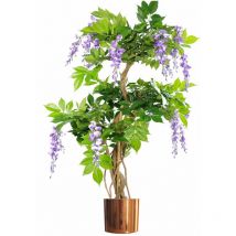 Leaf - 110cm Artificial Purple Blossom Tree with Copper Metal Planter