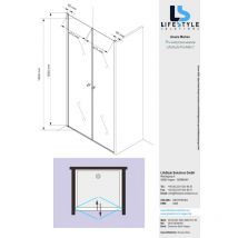 Glaszentrum Hagen - 110x195cm Porte de niche cabine de douche - sans bac de douche
