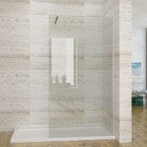 90x200cm Walk in Paroi de douche, nano esg 8mm, Paroi de douche en verre avec stabilisateur