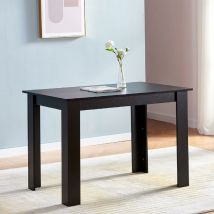 110x70 cm Dining Table Home Kitchen Table Space Saving Dining Table for 2-6 Seater Table for Kitchen Dining Room (Dark Walnut Black) - Black