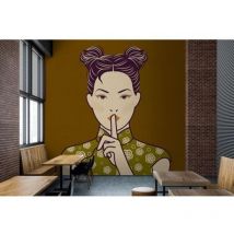 Papier peint panoramique vert et marron pour bureau Tapisserie panoramique japonaise originale Papier peint panoramique moderne