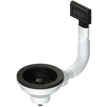 114 anthrazitfarbener Ablauf für Spüle mit Ø90-Loch und rechteckigem Überlauf l.b. plast D601-AN-CV Anthrazit - Anthrazit