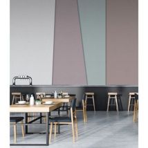 Papier peint panoramique gris taupe moderne Tapisserie panoramique géométrique pour chambre Papier peint panoramique salon & cuisine