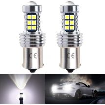 1156 P21w Ba15s 12v-24v LED Ampoule Voiture, 1200 Lumen Blanc 6500K, Avec objectif HD, Utilisées en feux arrière, feu de recul, antibrouillards