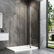 96x185cm Walk-in Dusche Pendeltür Walk In Duschwand Mit Pendeltür Duschabtrennung, Pendeltür Dusche Duschkabine Mit 6mm Nano Esg-sicherheitsglas