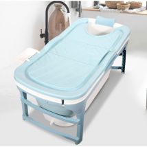 118x 60 x 50 cm Baignoire pliable avec Housse et Rouleaux de Massage, Baignoire Portable, Bleu