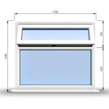 Marlborough - 1195mm (w) x 1045mm (h) PVCu StormProof Casement Window - 1 Top Opening Window - 70mm Cill - Chrome Handles - White