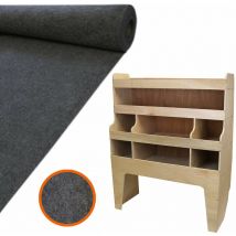 11m2 Doublure Intérieure Gris Anthracite en Feutre pour Véhicule & Armoire de Rangement en mdf pour Outils - Van Camionette Aménagé Personnalisation