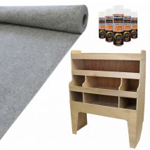 11m2 Doublure Intérieure Gris Foncé en Feutre pour Véhicule & Armoire de Rangement en mdf pour Outils - Van Camionette Aménagé Personnalisation