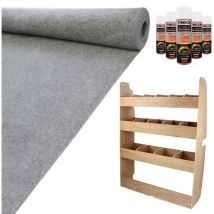 Monster Shop - 11m2 Doublure Intérieure Gris Foncé en Feutre pour Véhicule & Armoire de Rangement en mdf pour Outils - Van Transit swb Aménagé