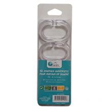 12 Anneaux pour rideau de douche transparent, 4.1 x 6 cm