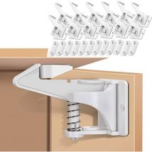 WAY - 12 cerraduras de seguridad para bebés, pestillos de seguridad para niños, cerraduras invisibles para armarios, puertas, cajones, refrigeradores