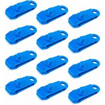 12 Pèces Lot de Clips de Verrouillage Clips de Bâche Sécurise Multifonctions pour Activités Camping Canopy (Bleu)