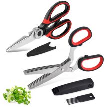Ynkkvre - Ciseaux de cuisine, paquet de 2 ciseaux de cuisine robustes, ciseaux à viande lavables au lave-vaisselle, ciseaux à herbes en acier