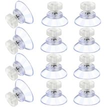 XVX - 12 ventose grandi in plastica trasparente, ventose in gomma anticollisione, con dado in metallo, ventosa forte, ricambio in pvc trasparente con