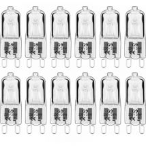XVX - 12 lámparas halógenas G9, G9 230 v, 28 w, 392 lm, blanco cálido 2800 k, lámparas de cápsula regulables, sin parpadeo [Clase energética g]