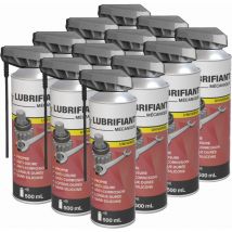 Méduze - 12 lubrifiants mécaniques multifonctions en aérosol 500mL - Propre - Antifriction - Professionnel