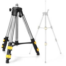 Meterk - 1,2 m dreifach höhenverstellbarer Edelstahl-Verlängerungsstangen-Stativständer für Laser-Wasserwaage mit Wasserwaage