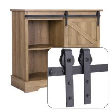 Mini Herraje para Puerta Granero Corredera Kit de Riel Puertas para Armario Mueble tv Carga 70kg - 150cm