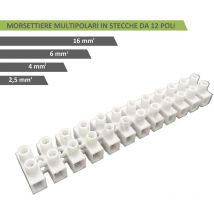 12 Morsetti elettrici a vite mammut multipolari morsettiera bianco per collegamento cavi 2.5 4 6 16 mm 16.00 mm