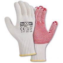 Texxor Grobstrick-handschuhe Baumwolle/nylon, Beige/rote Noppen