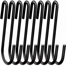 12 Pack 10cm Heavy Duty S-Shape Hanger Hooks for Kitchen, Bathroom, Bedroom and Office (xl, Black)