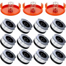 12 Pack Bobine Fil Coupe Bordure Compatible avec Black et Decker Coupe Bordures, A6481 A6485 1.65mm Bobine de Fil Debroussailleuse(12 Fil Coupe