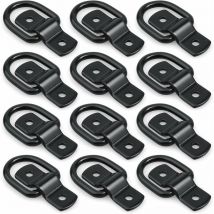 12 Pack D-Ring Tie Downs, 1/4' D-Rings Anchor Lashing Ring for Loads on Trailers Trucks rv Campers Vans atv suv Boats Motorcycles etc Vehicles, Heavy