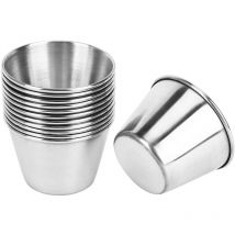 12 Pack Stainless Steel Condiment Sauce Cups,commercial Grade Dipping Sauce Cups,Condiment