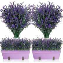 Dewdat - 12 Packs Artificial Lavender Bushes Artificial Greenery Lavender Flowers uv Resistant Plants for Floral Arrangement, Centerpiece, Home