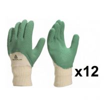 12 paires de gants latex crêpés vert LA500 Delta Plus Taille: 10