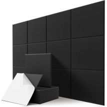 Sinbinta - 12 Panneaux Acoustiques Carrés,Auto-Adhésif Haute Densité pour l'annulation de l'écho, Rembourrage Absorbant le son en Studio, Bureau,