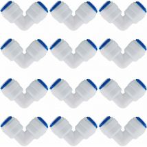12 Pcs Accessoires De Filtre à Eau ro Raccord De Buse 1/4 Pouces 90 Degree Right Angle Fast Docking pour Raccorder Les Raccords De Tuyauterie d'eau,