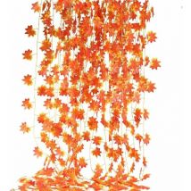 12 Pcs Automne Guirlande Feuilles d'érable Décoration Artificielle Guirlandes d'érable Feuilles d'érable Rouge Plante Suspendue de Lierre pour