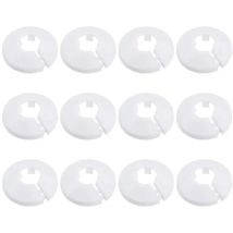 Ynkkvre - 12 Pcs Colliers De Pipe En Plastique Pour Tuyau Rosace Ronde Blanche Diamètre De 16 Mm Cache-tuyau Pour Radiateur Chauffage Plomberie 