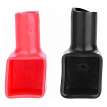 Roleader - 12 Pcs Couvre-Bornes de Batterie, Capuchon Couvertures Batterie Bornes Bouchon Protecteur Shell Souple Rouge et Noir Positif et Négatif