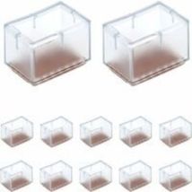 12 Pcs Protection Pied de Chaise Rectangle en Silicone pour Jambes de Chaise/Table/Sofa Largeur 24-30mm x Longueur 39-47mm,Protection plaque de