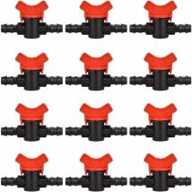 12 PCS Robinet de Jardin pour Tuyau, Tuyau Vanne d'irrigation 16 16mm Robinet d'arrêt raccord en Plastique pour Le contrôle extérieur de la vanne
