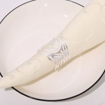 12 Pcs Rond de Serviette, Rond de Serviettes de Table Porte-Serviettes en Métal Ajouré Motif Fleur Bague Déco pour Mariage Banquet Anniversaire Fête