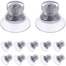 Jalleria - 12 pcs Suction Cups, 25mm Clear Suction Pads Plastic Sucker Pads, Suction Holder with Knurled Nut Window Suckers for Glass Mirror Window