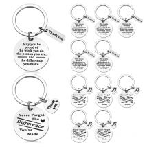 Tlily - 12 Pcs Thank You Gifts Keychain Appreciation Women Inspirational for Coworker Employee Farewell