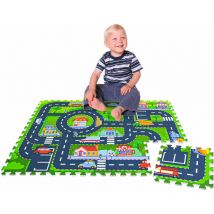 Littletom - 12 Pezzi Tappeto Bambini Strade e Città 30x30 Tappetino Gioco Macchinine Bambini