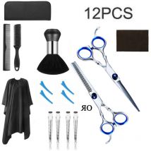 12 pièces ciseaux à cheveux ensemble ciseaux de coiffure en acier inoxydable ciseaux de coupe de cheveux ciseaux à effiler pour hommes femmes enfants