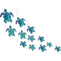 12 Pièces Stickers Muraux Tortue de Mer Autocollants en Vinyle Tortue Autocollants Océan Sous-Marins
