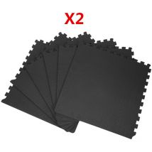 12 Pièces Tapis d'exercice avec Dalles Emboîtables en Mousse EVA Tapis de Gym Sport Yoga 63cm x 63cm