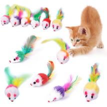 12 Pieces 10cm Mouse Cat Toy, Plush Mouse Toy for Cats, Mouse Small Kitten Interactive Game